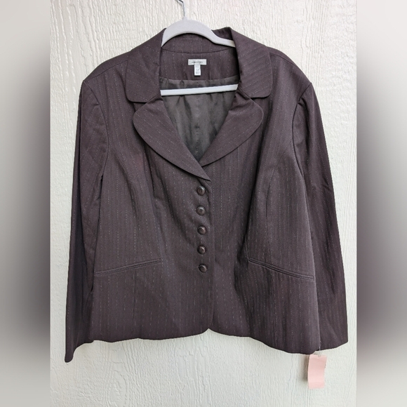 NWT Semantiks Striped Stretchy Professional Office Blazer Jacket Plus Size 22W - Picture 1 of 4